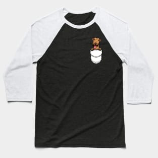 Funny Airedale Terrier Pocket Dog Baseball T-Shirt